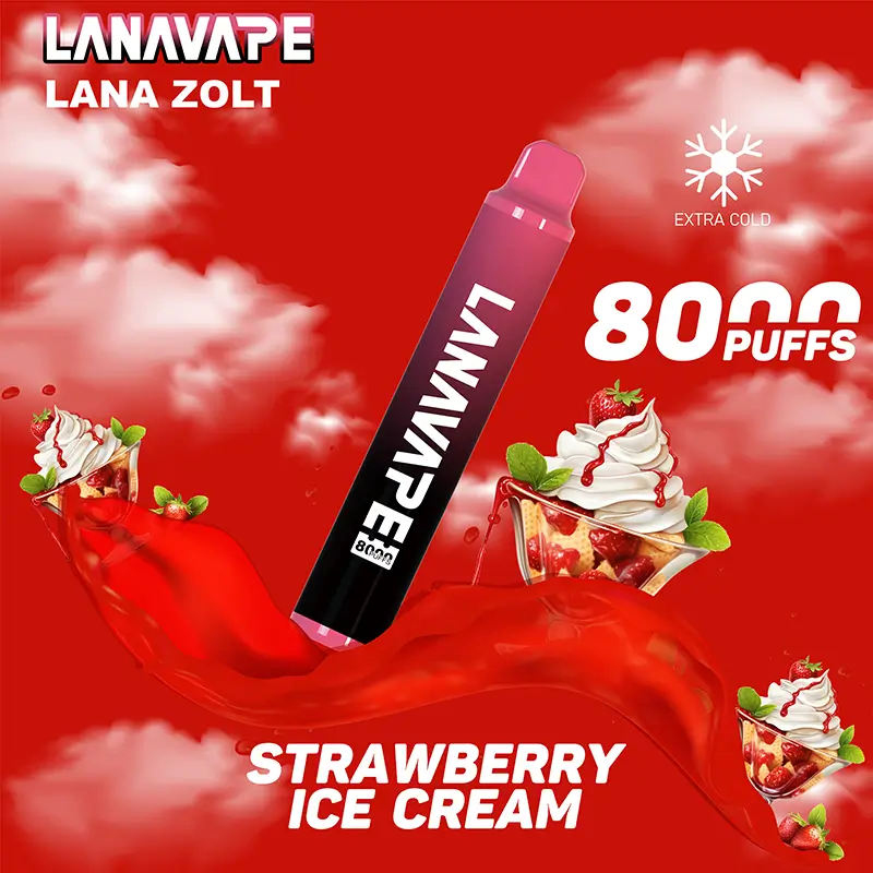 拉娜拋棄式/一次性8000口 草莓冰淇淋